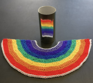 Anamorphic rainbow rectangle, by Woolly Thoughts