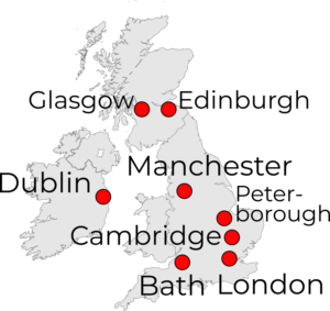 Map of UK/Ireland locations